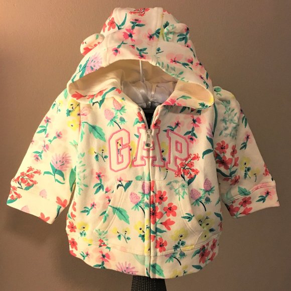 BABY GAP Floral Zip Hoodie   3-6 Months - Picture 3 of 12